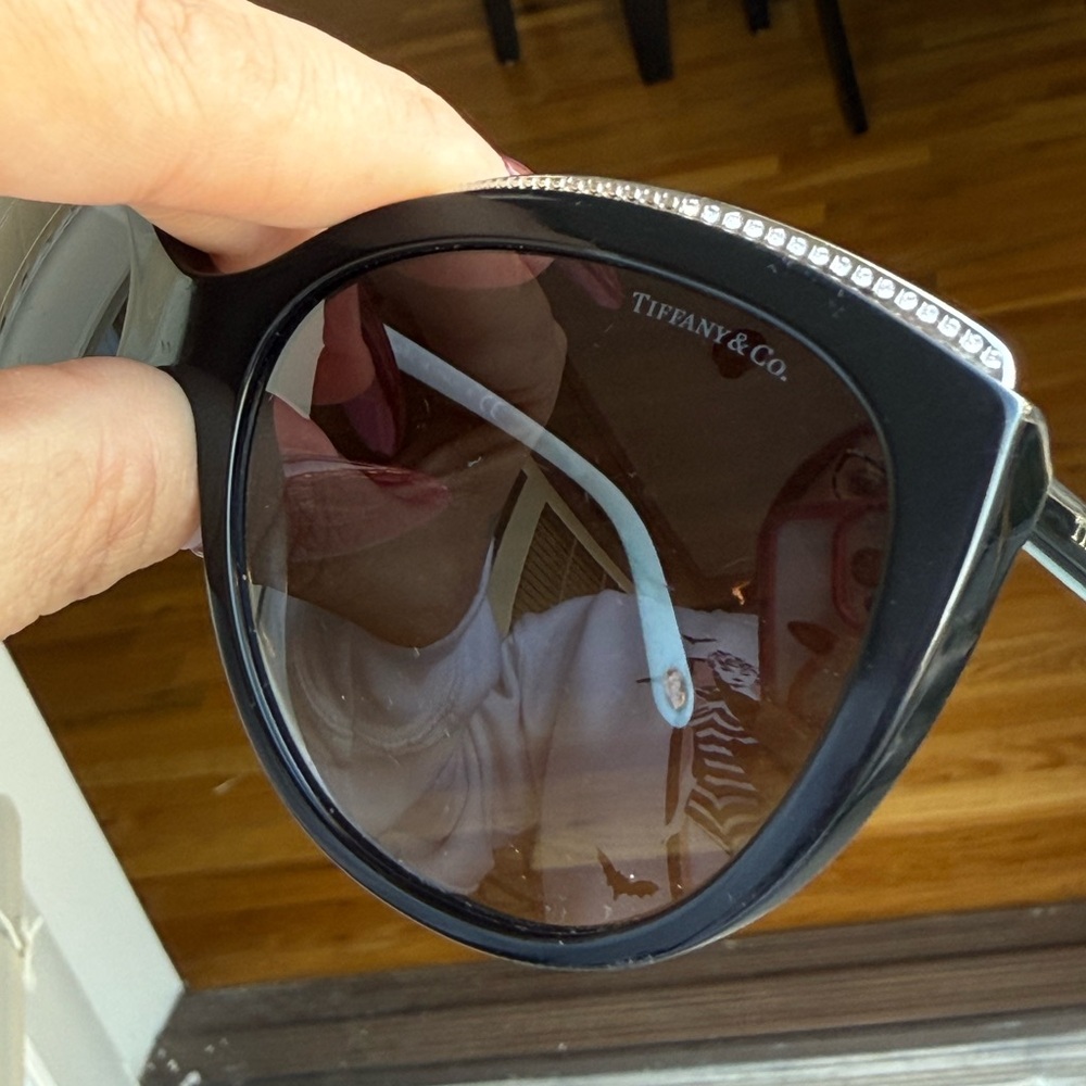 Tiffany & Co. Black Sunglasses with Silver Detailing